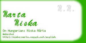 marta miska business card